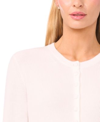 Women's Crewneck Long-Sleeve Cardigan