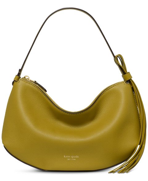 Женская сумка kate spade new york Loop Fringe Strap Pebbled Leather Medium Shoulder, цвет: Laurel Leaf