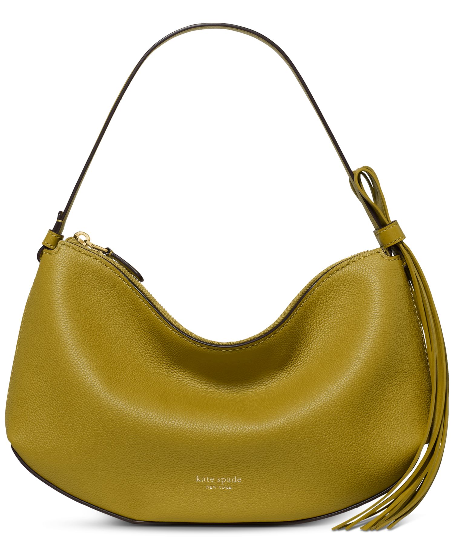 Loop Fringe Strap Pebbled Leather Medium Shoulder Bag
