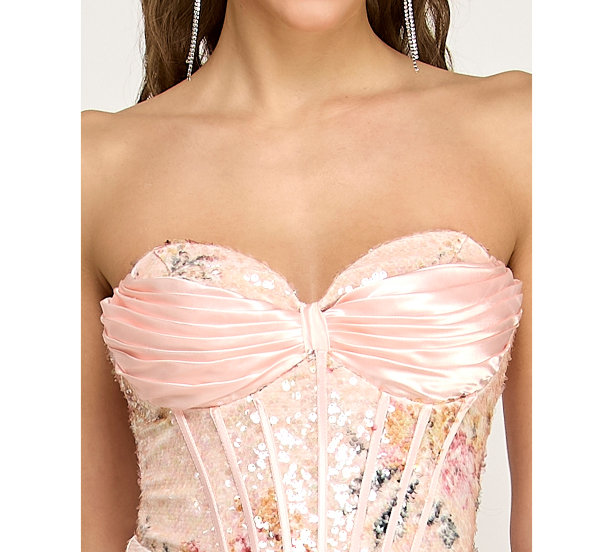 B Darlin Juniors' Floral Sequin Gown