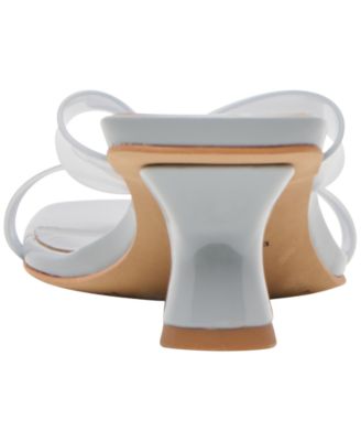 Women's Brevel Vinyl Jelly Thong Low Block Heel Dress Sandals