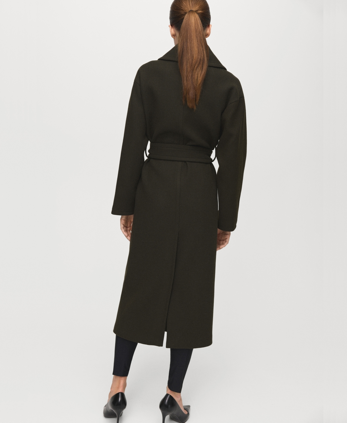 Mango Women's Belted Manteco Wool Coat