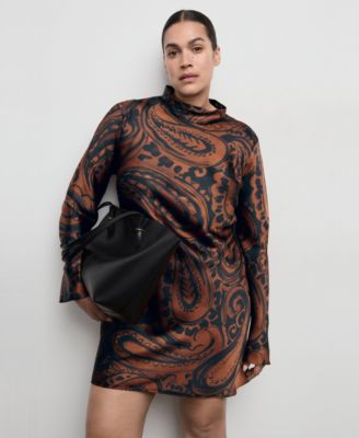 Women's Paisley-Print Satin Dress