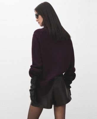 Women's Faux-Leather Culottes Shorts