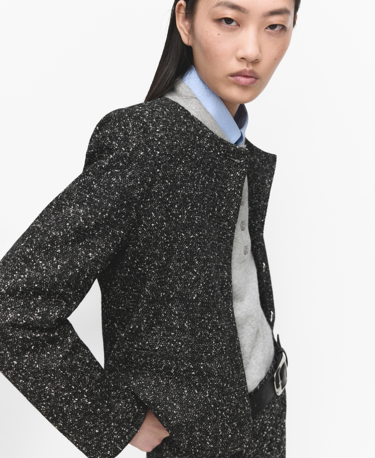 Mango Women's Flecked Cotton-Blend Jacket