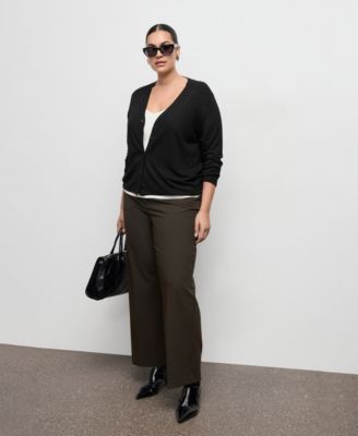 Women's V-Neck Knitted Cardigan Sweater