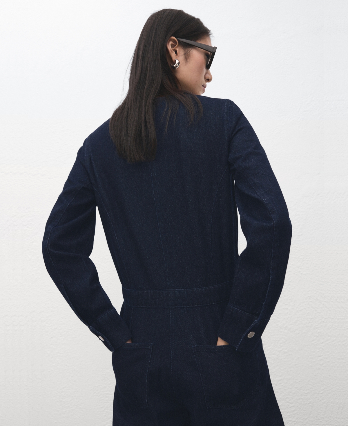 Mango Women's Buttons Denim Jumpsuit