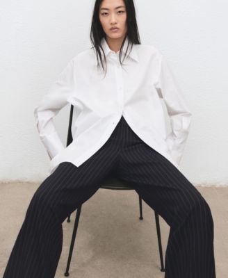 Women's Chalk-Stripe Straight Pants
