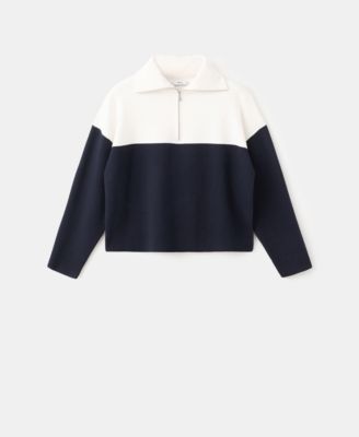 Women's Bicolor High Collar Sweater
