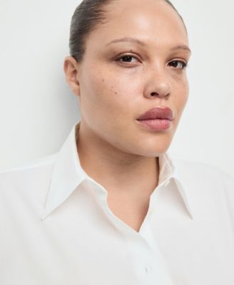 Women's Cotton and Lyocell Blend Straight Shirt