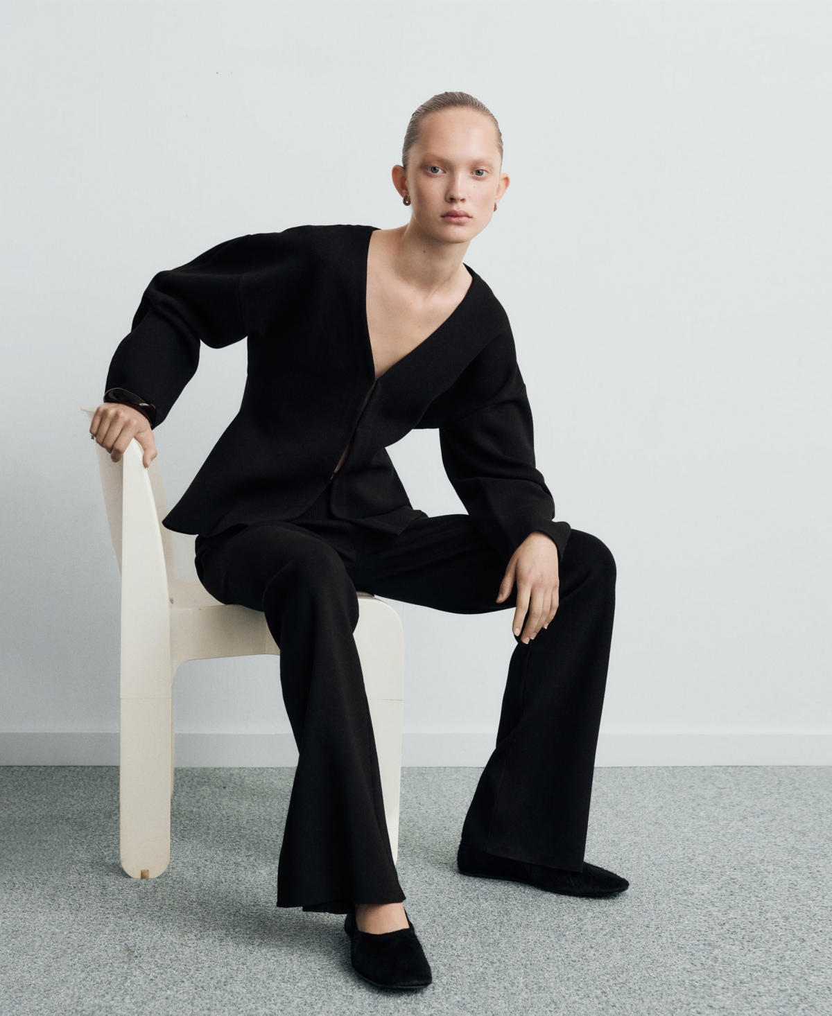 Mango Women's Side Slit Knit Pants