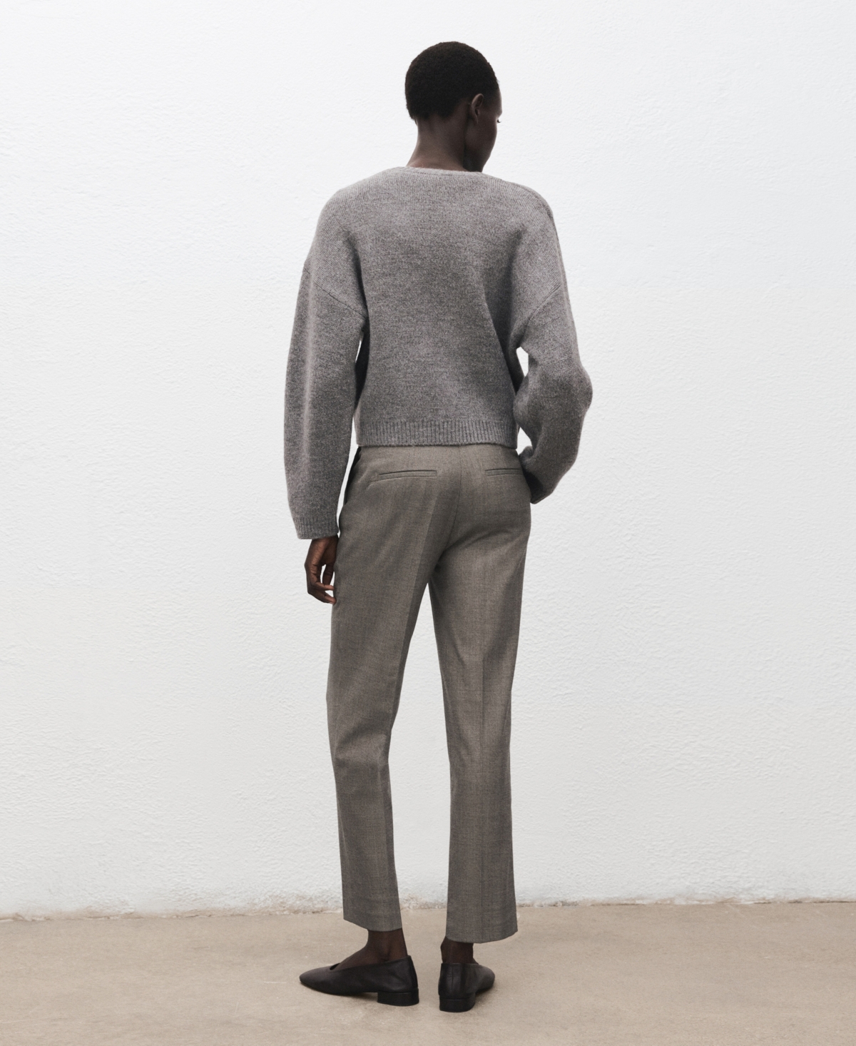 Mango Women's Slim Cropped Pinstripe Pants