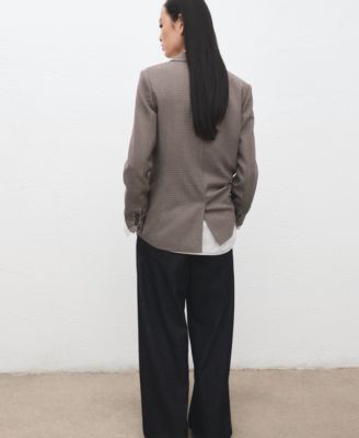 Women's Double-Breasted Micro-Houndstooth Jacket