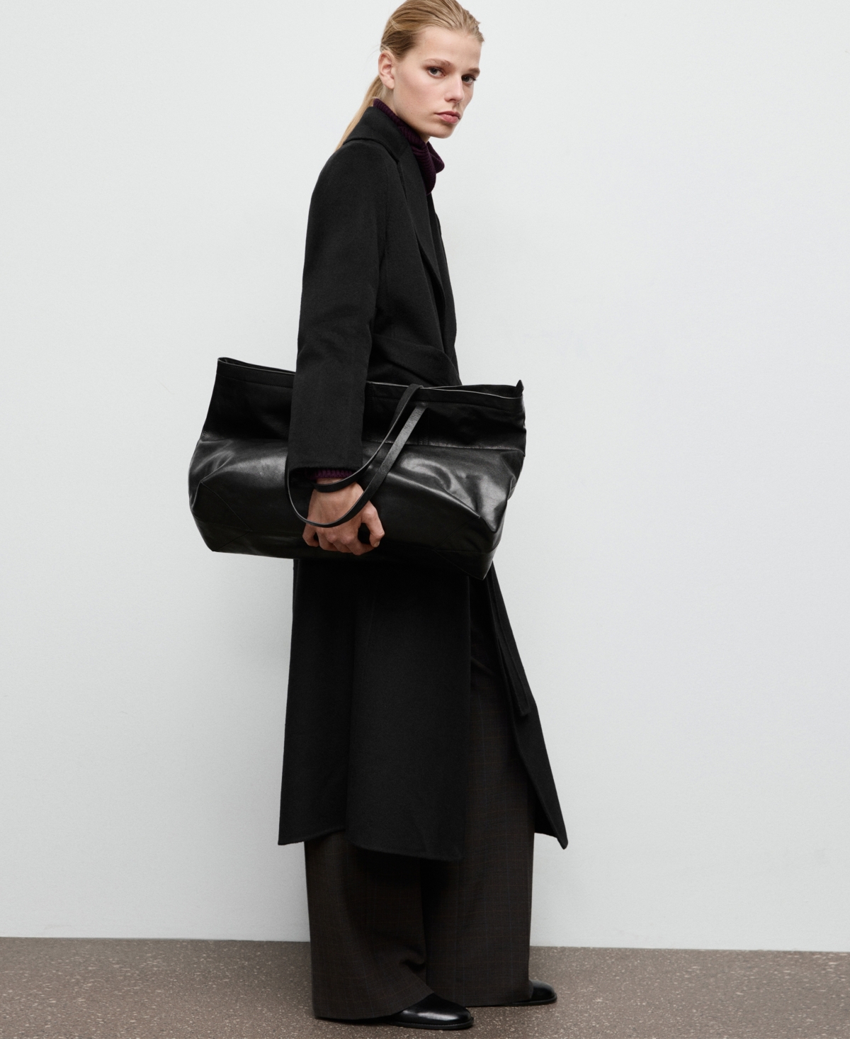 Mango Women's Belted Handmade Wool Coat