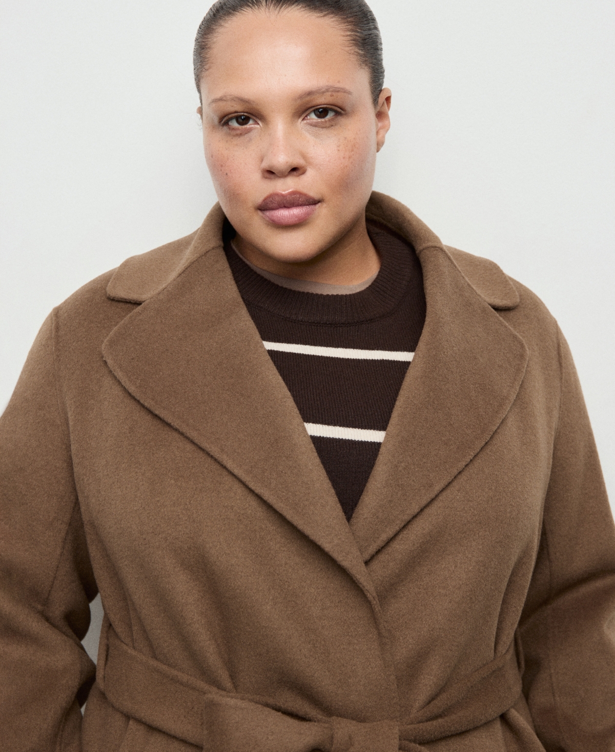 Mango Women's Belted Handmade Wool Coat