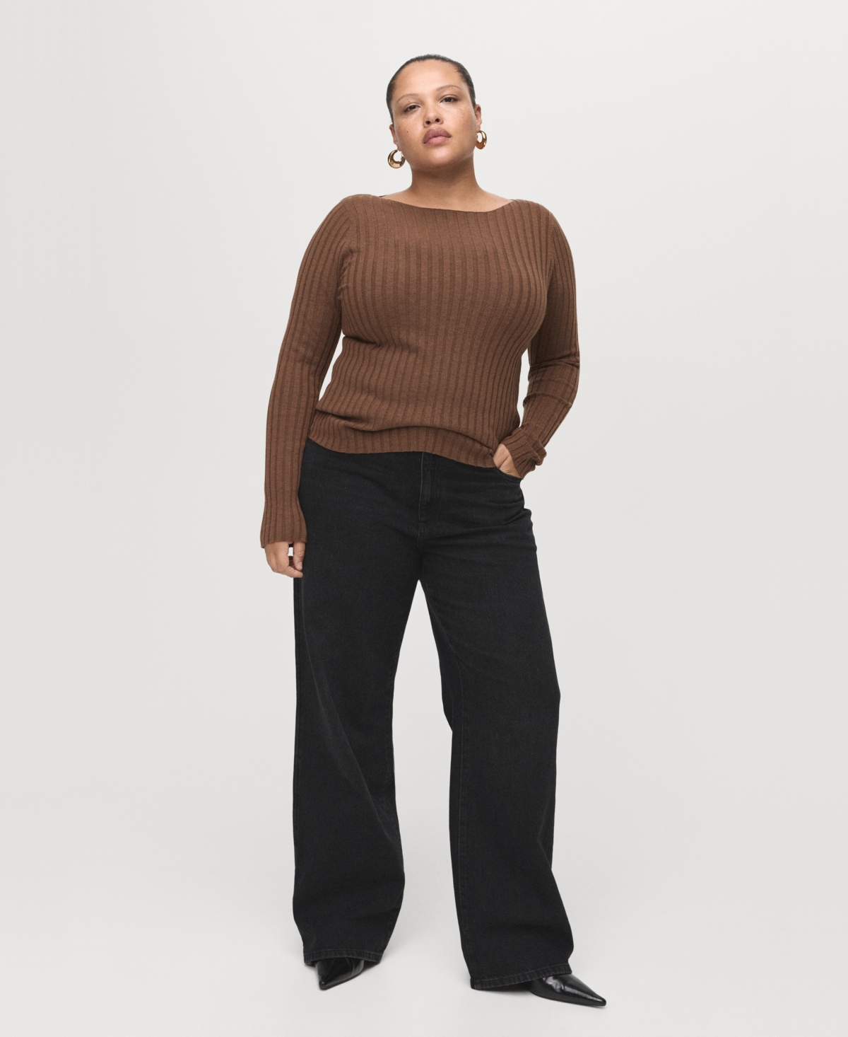 Mango Women's Danila High-Waisted Wide-Leg Jeans