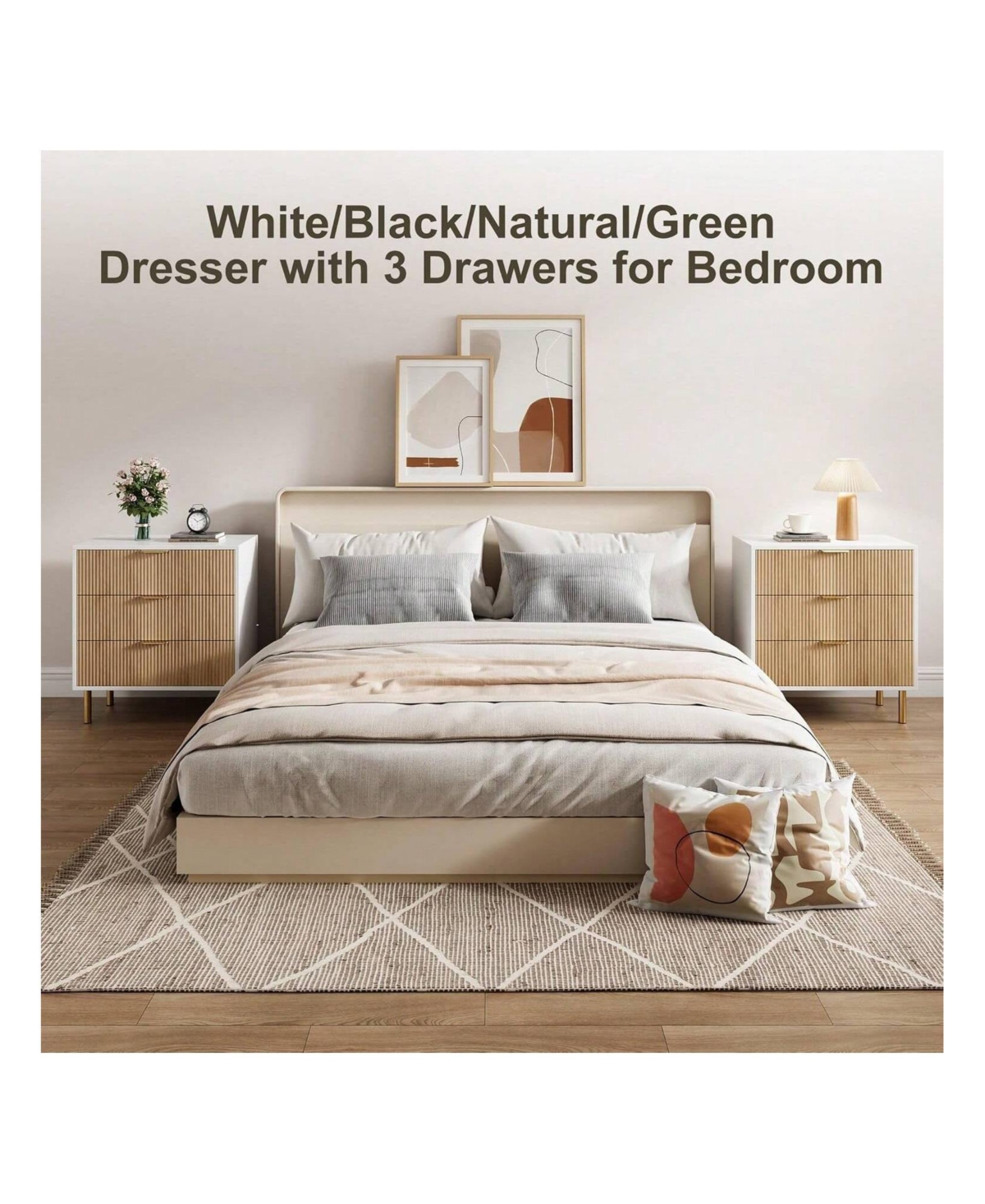 gaomon 3-Drawer Wood Dresser Chest