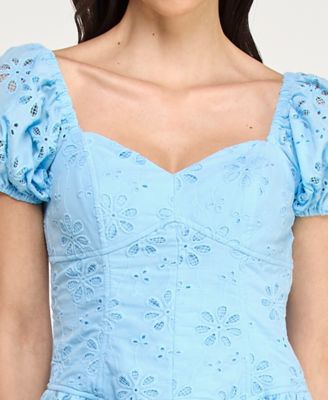 Juniors' Corset Drop Waist Fit & Flare Dress