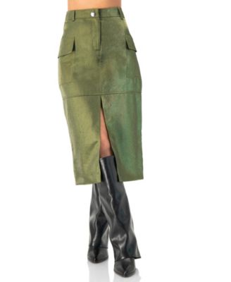 Women's Midi Skirt with Front Slit