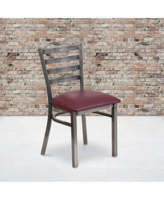 Clear Coated Ladder Back Metal Restaurant Dining Chair