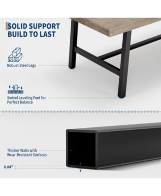 Kitchen Table Industrial Dining Table for 4-6 People 63 in Long Wooden Kitchen Table