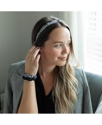 Women's Knotted Tweed Headband - Black Ivory