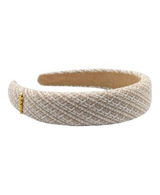 Women's Classic Padded Tweed Headband - Cream Beige