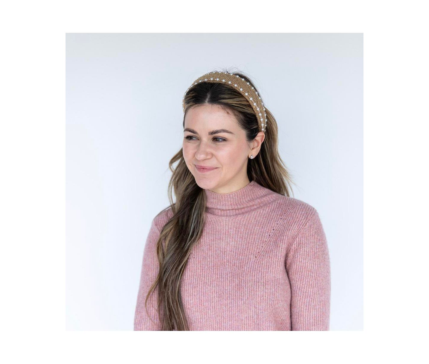 Женские аксессуары для волос Headbands of Hope Classic Pearl Headband - Tan — фото 3