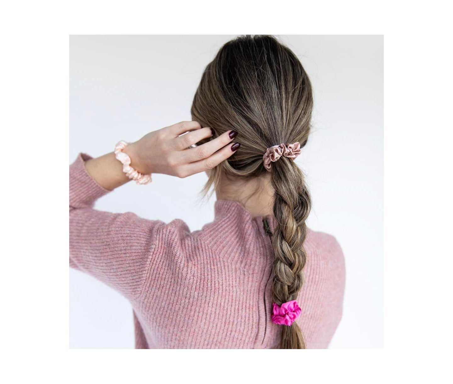 Женские аксессуары для волос Headbands of Hope Satin Scrunchie Set - Hot Pink, Light Pink, Mauve — фото 3
