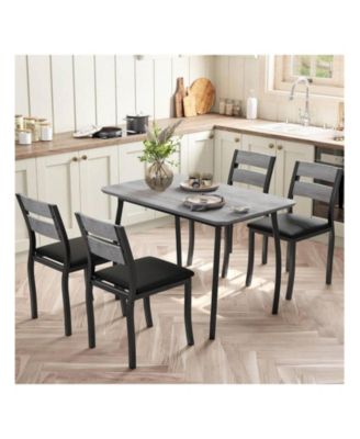Kitchen Table Dining Table Set For 4 5 Piece Metal Frame Kitchen Table And Chair Set for Dining Room