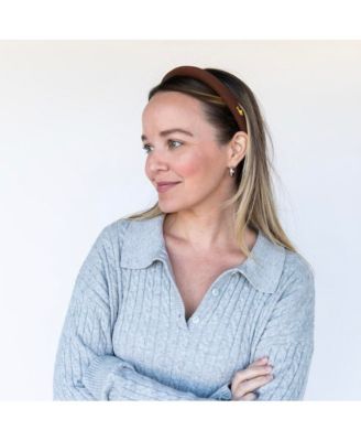 Women's Classic Padded Thin Headband  - Dark Brown