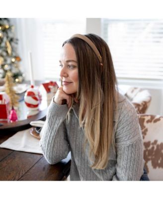 Women's Classic Padded Thin Headband  - Light Brown