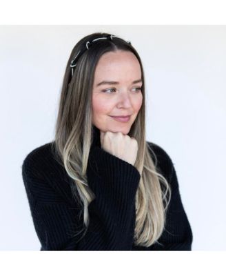 Women's Knotted Satin Headband - Black Pearl