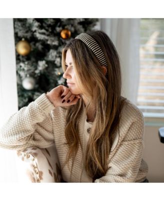 Women's Classic Padded Rope Headband - Black Ivory