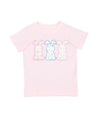 Big Girls Floral Bunny Patch Easter Short Sleeve T-Shirt