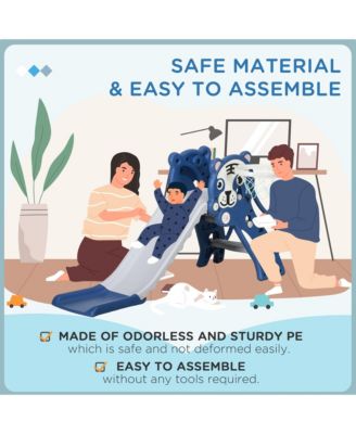 Indoor Toddler Slide with Basketball Hoop for Ages 18–36 Months