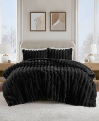 Madison Park Jasmine Faux Fur Reverse to Velvet 3-Pc. Comforter Set, King