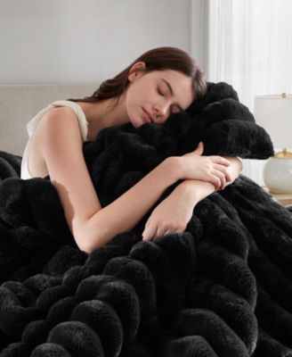 Jasmine Faux Fur Reverse to Velvet 3-Pc. Comforter Set, Full/Queen