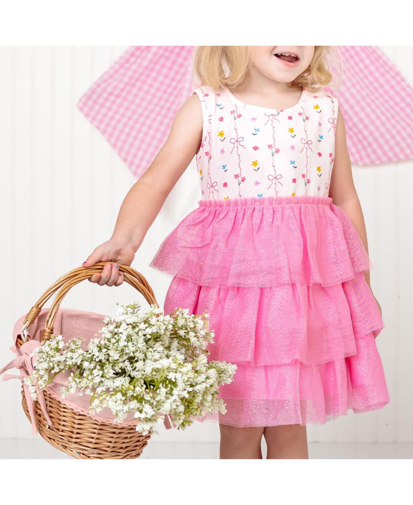 Платье Sweet Wink Peony Floral Tank Tutu Dress для девочек-малышей, цвет: Розовый — фото 3