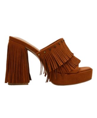 Women's Ashliee Fringe Block Heel Sandals
