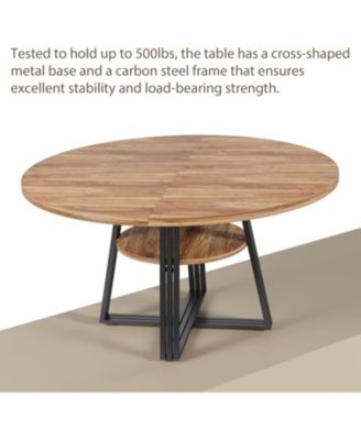 Kitchen Table 47.2 inch Round Dining Table for Dining Room, Home Office, Living Room
