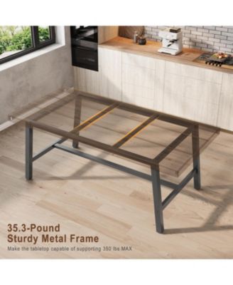 Kitchen Table Brown 70.87 inch Large Rustic Wood Dining Table for Dining Room, Home Office, Living Room