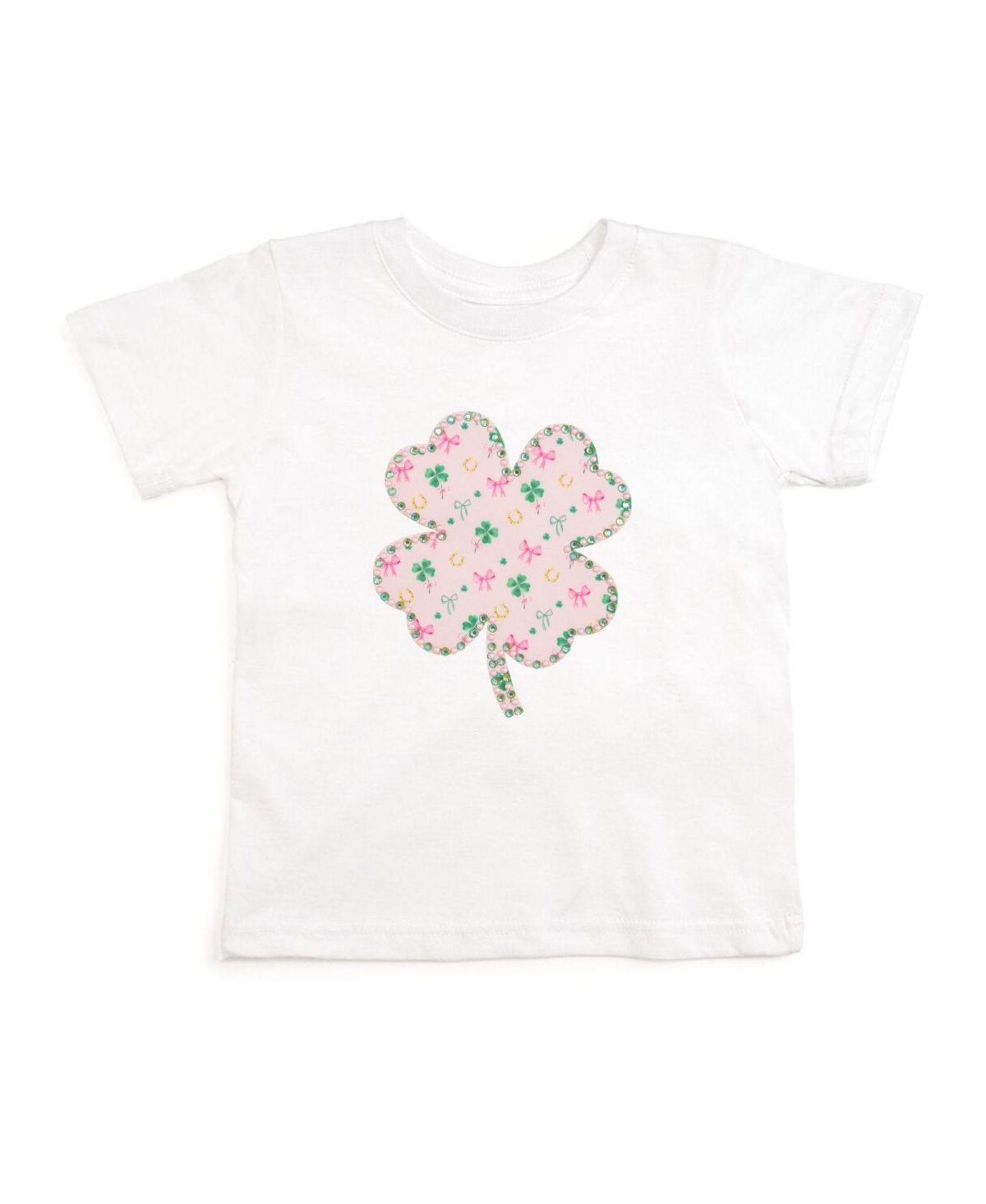 Sweet Wink Baby Girls Ditsy Shamrock Patch St. Patrick's Day Short Sleeve T-Shirt
