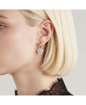 2-Piece Freshwater Pearl Necklace & Heart Crystal Drop Earrings Set