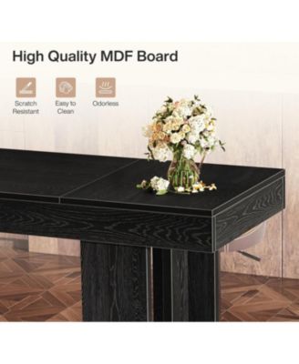 Bar Table, Modern Counter Height Pub Table, Rectangular Home Coffee Bar Unit with Sturdy Legs