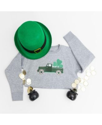 Baby Boys Shamrock Truck Patch St. Patrick's Day Sweatshirt