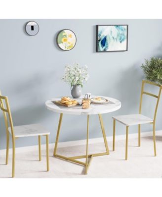 Kitchen Table Round Dining Table Set for 2 Kitchen Table for Dining Room, Home Office, Living Room