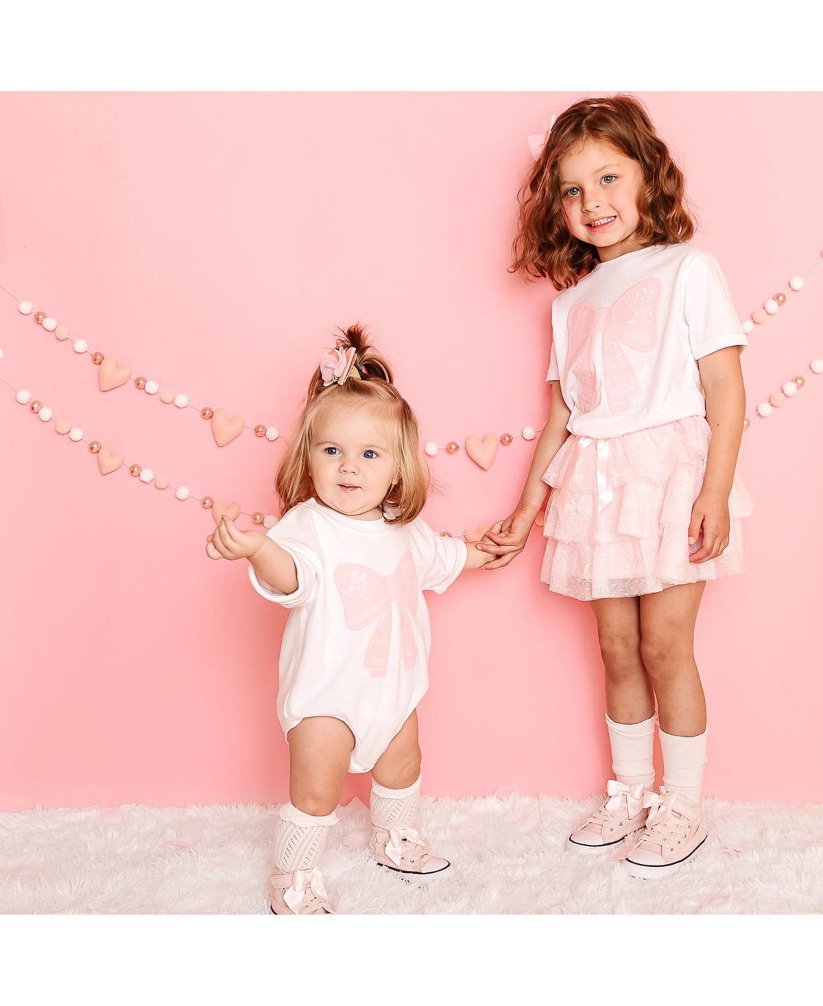 Draft - Sweet Wink Baby Girls Lace Bow Puff Ink Long Sleeve Romper