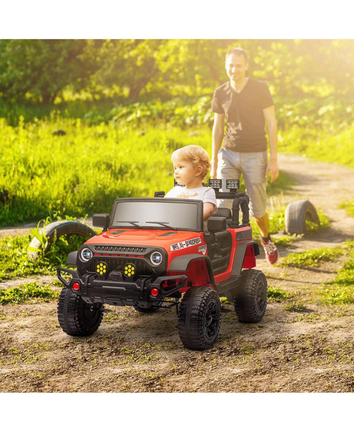 Hongge 12V Kids Ride On Truck with Music Lights and Remote
