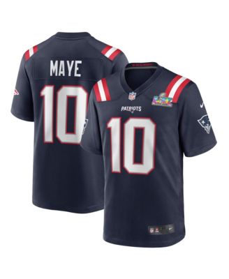 Men's Drake Maye Navy New England Patriots Super Bowl LX Game Jersey